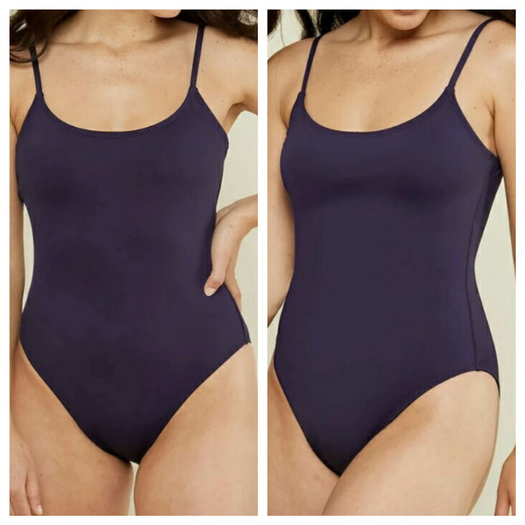 Andie The Laguna One Piece Navy Scoop Low Back Adjustable Cheeky Bottom XXXLT